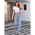 Calça Jeans Feminina Cargo Jogger Azul 