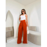  Calça Pantalona Com Listras laterais; Laranja 