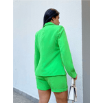 Conjunto Feminino Alfaiataria Verde, 2 Peças, Blazer e Short Verde