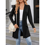 Cardigan feminino de malha de mangas compridas, jaqueta monocromática, blusa elegante, roupas plus size, 1XL-5XL