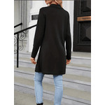 Cardigan feminino de malha de mangas compridas, jaqueta monocromática, blusa elegante, roupas plus size, 1XL-5XL