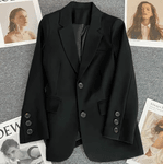 Casaco elegante de terno feminino preto, moda coreana, escritório solto, jaqueta casual feminina, tops femininos vintage feminino Harajuku, primavera, outono, novo 