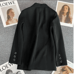Casaco elegante de terno feminino preto, moda coreana, escritório solto, jaqueta casual feminina, tops femininos vintage feminino Harajuku, primavera, outono, novo 