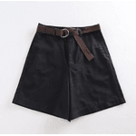 Shorts femininos Preto com faixas de cintura alta, shorts casuais de linha A, shorts slim fit