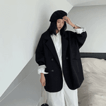 blazers de manga comprida Preto