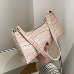  Bolsa Pequena Feminina De Couro PU Beige