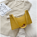  Bolsa Pequena Feminina De Couro PU Beige Yellow