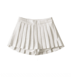 Saia Plissada de Cintura Alta Feminina Branco