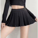 Saia Plissada de Cintura Alta Feminina Preto