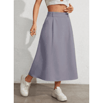Saia Feminina | Cintura Alta | Saia em A | Estilo Casual cinza