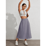 Saia Feminina | Cintura Alta | Saia em A | Estilo Casual cinza