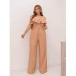 REF: 5281 conjunto de calça e cropped Bege feminino e calça Simples Casual Plissado Bolso Em camadas 