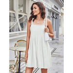  REF:4142 - Vestido casual feminino Branco, saia evasê 
