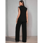 Colete Feminino, Conjunto Feminino, Colete Terno, Casual, Alfaiataria, Preto