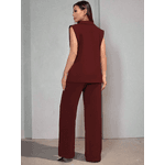 Colete Feminino, Conjunto Feminino, Colete Terno, Casual, Alfaiataria, Vinho