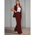 Colete Feminino, Conjunto Feminino, Colete Terno, Casual, Alfaiataria, Vinho
