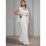 Colete Feminino, Conjunto Feminino, Colete Terno, Casual, Alfaiataria, Branco