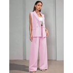 Colete Feminino, Conjunto Feminino, Colete Terno, Casual, Alfaiataria, Rosa Bebê