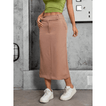 Saia Feminina Midi Bege