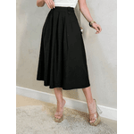 Saia Feminina Midi cintura alta Preta