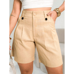 ADD MODA FEMININA EIRELI- Y257 Short Feminino Alfaiataria, Cintura Alta, Soltinho, Elegante, Com bolsos nas laterais.