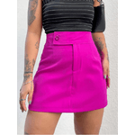 Short Saia Feminino Roxo , Cintura Alta, Lisa Com Bolsos Nas Laterais, Delicada, Moderna, Blogueirinha, Tendencia 