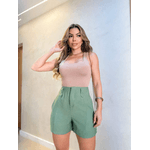 ADD MODA FEMININA EIRELI- 5222 Short Feminino Verde, Cintura Alta, Moderno, Elegante, Casual, Social, Coleção Nova De Primavera