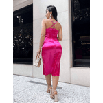 Vestido Liso De Cetim Pink 