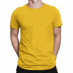 Camiseta Masculina 100% Algodão 30.1 Amarelo