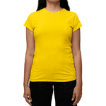 Camiseta Feminina (Babylook) 100% Algodão 30.1 Amarela
