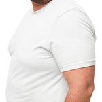 Camiseta Masculina Tamanho Especial 100% Algodão 30.1 Branca