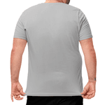 Camiseta Masculina Tamanho Especial 100% Algodão 30.1 Cinza