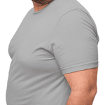 Camiseta Masculina Tamanho Especial 100% Algodão 30.1 Cinza