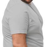 Camiseta Masculina Tamanho Especial 100% Algodão 30.1 Cinza