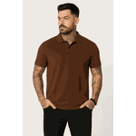 Camisa Gola Polo Piquet Marrom 