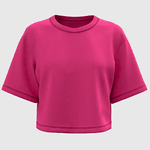 Cropped Feminino Oversized 100% Algodão 30.1 Rosa Pink