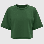 Cropped Feminino Oversized 100% Algodão 30.1 Verde Musgo