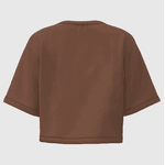 Cropped Feminino Oversized 100% Algodão 30.1 Marrom