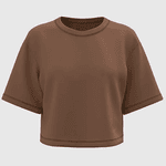 Cropped Feminino Oversized 100% Algodão 30.1 Marrom
