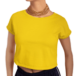 Cropped Feminino 100% Algodão 30.1 Amarelo Escuro