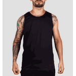 Regata Masculina 100% Algodão 30.1 Preto