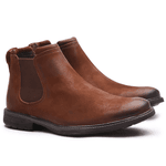Botina em Couro Masculina Vintage Havana