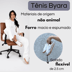 Tênis Feminino Casual Sintético Como Branco e Dourado - Byara