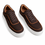 Tênis Casual Masculino Marrom Recortes