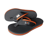 Chinelo ortopédico entre sola e salto laranja Alley Surf, esporão calcâneo