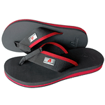 Chinelo ortopédico entre sola e salto vermelho Alley Surf, esporão calcâneo