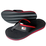 Chinelo ortopédico entre sola e salto vermelho Alley Surf, esporão calcâneo