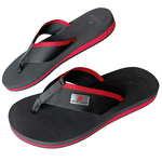 Chinelo ortopédico entre sola e salto vermelho Alley Surf, esporão calcâneo