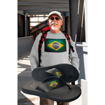 Blusa de frio moletom gola redonda Masculino feminino e infantil bandeira do Brasil super quentinho Kit com chinelo Brasil ortopédico