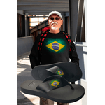 Blusa de frio moletom gola redonda Masculino feminino e infantil bandeira do Brasil super quentinho Kit com chinelo Brasil ortopédico